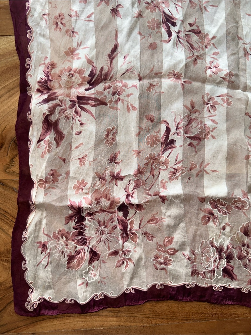 Pierre Cardin Striped Floral scarf in Pink